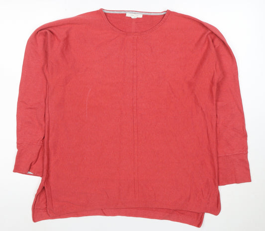 White Stuff Womens Red 100% Cotton Long Sleeve Tunic Top Size 14