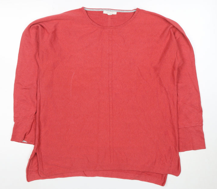 White Stuff Womens Red 100% Cotton Long Sleeve Tunic Top Size 14