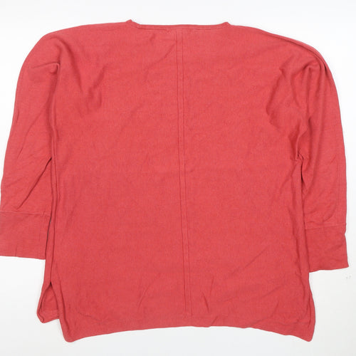 White Stuff Womens Red 100% Cotton Long Sleeve Tunic Top Size 14