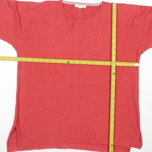 White Stuff Womens Red 100% Cotton Long Sleeve Tunic Top Size 14