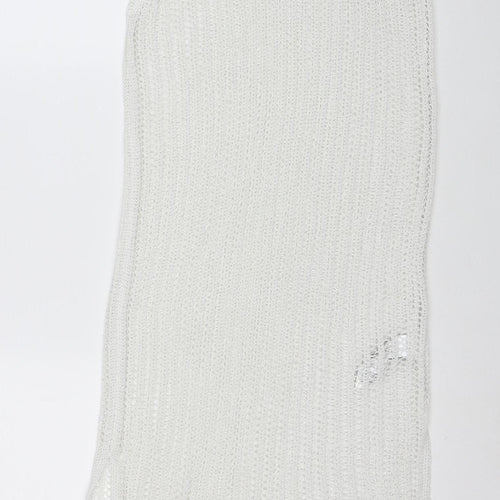 Marks and Spencer Women White Knit Crochet Kaftan Dress Size M Summer Beachwear
