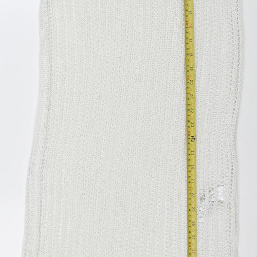 Marks and Spencer Women White Knit Crochet Kaftan Dress Size M Summer Beachwear