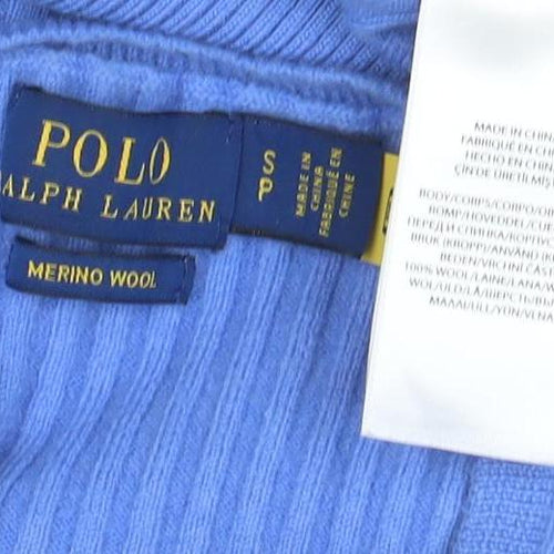 Polo Ralph Lauren Women's Blue Merino Wool Short Sleeve T-Shirt S