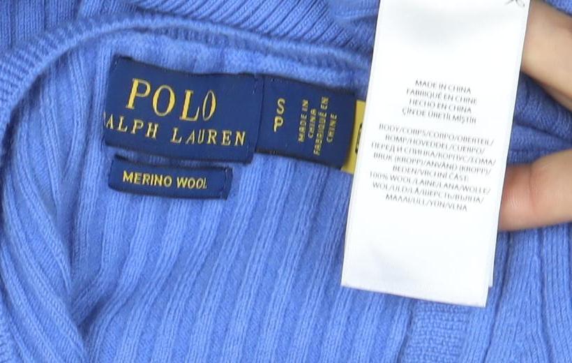 Polo Ralph Lauren Women's Blue Merino Wool Short Sleeve T-Shirt S