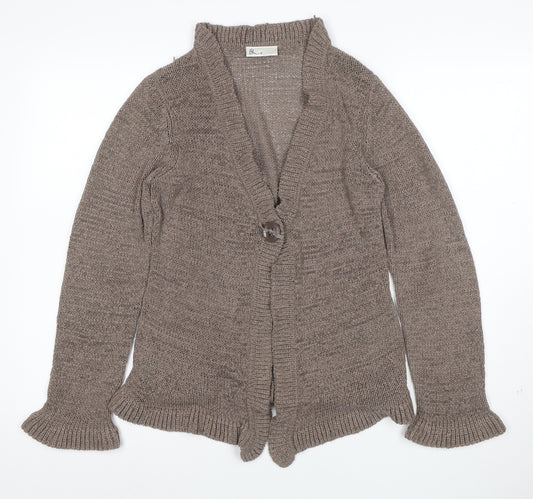 BHS Women’s Brown V-Neck Long Sleeve Knit Cardigan Size 12