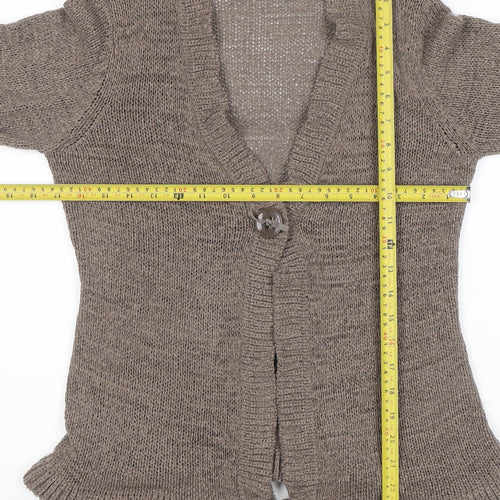 BHS Women’s Brown V-Neck Long Sleeve Knit Cardigan Size 12