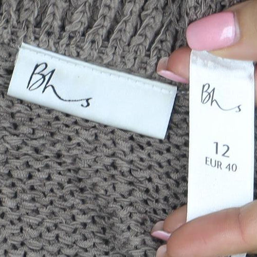 BHS Women’s Brown V-Neck Long Sleeve Knit Cardigan Size 12