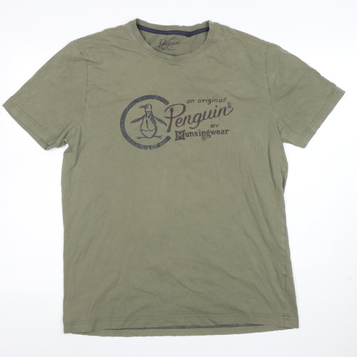 Penguin by Munsingwear Men's Green 2XL Graphic Cotton T-Shirt