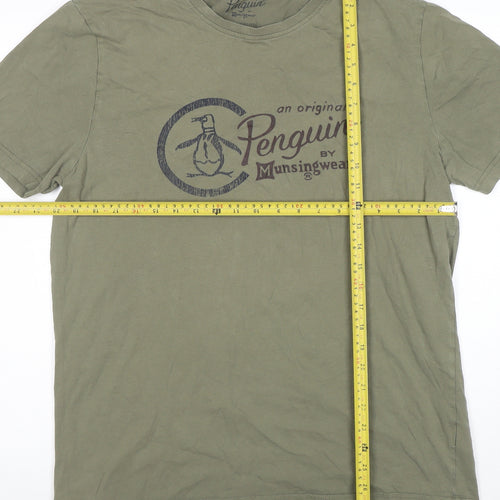 Penguin by Munsingwear Men's Green 2XL Graphic Cotton T-Shirt