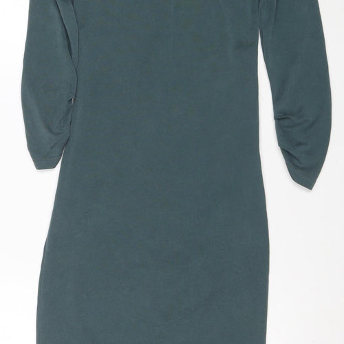 Topshop Petite Green Bodycon Long Sleeve Dress Size 4