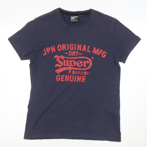 Superdry Men's Navy Blue Graphic Print Crew Neck T-Shirt Size S