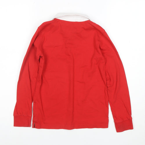 Urban Outlaws Boys Red Wales Long Sleeve Polo Shirt 7-8 Years Cotton Blend