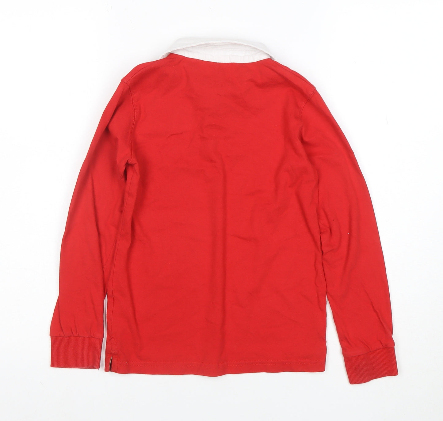 Urban Outlaws Boys Red Wales Long Sleeve Polo Shirt 7-8 Years Cotton Blend