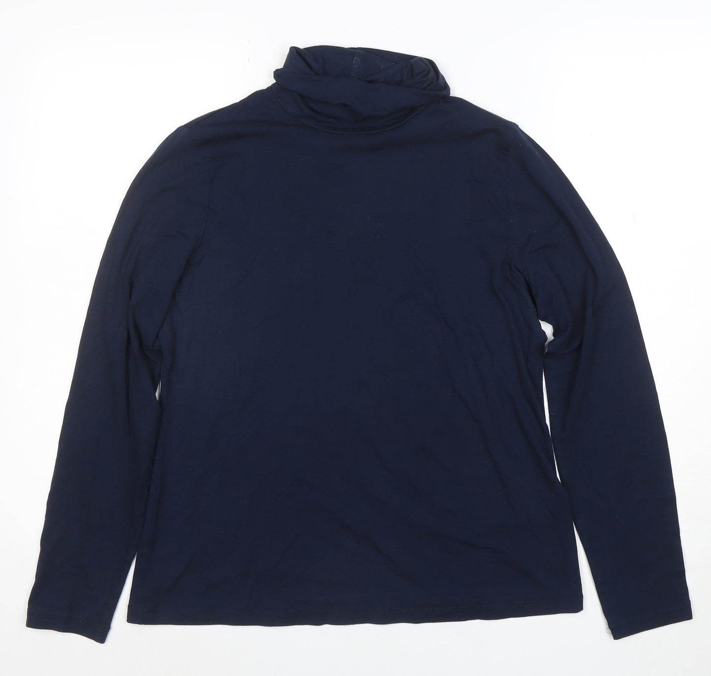 Lands' End Women's Blue Roll Neck Long Sleeve Stretch Top Size M