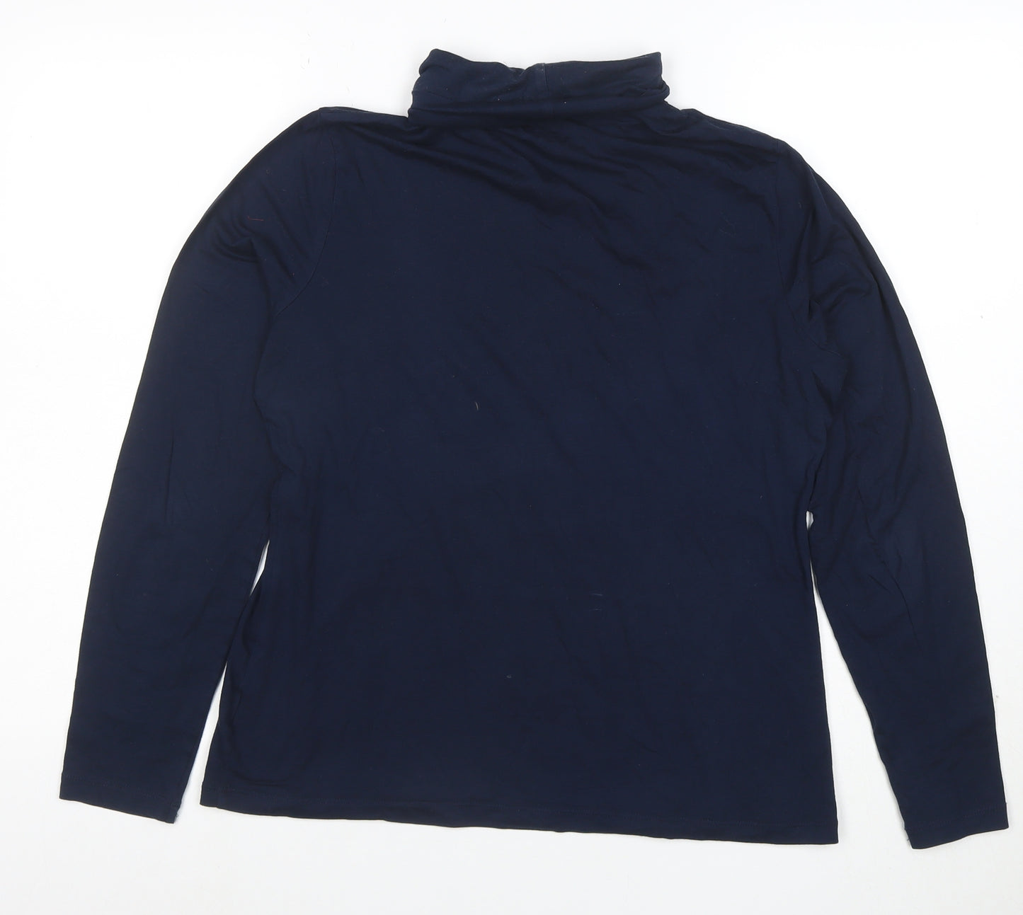 Lands' End Women's Blue Roll Neck Long Sleeve Stretch Top Size M