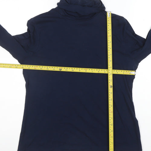 Lands' End Women's Blue Roll Neck Long Sleeve Stretch Top Size M