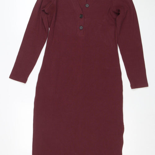 Banana Republic Women’s Petite Red Knit Bodycon Midi Dress M