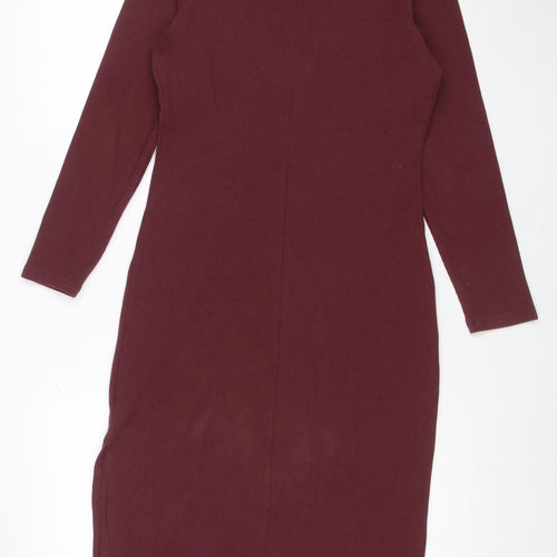 Banana Republic Women’s Petite Red Knit Bodycon Midi Dress M