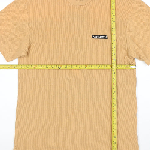 Reclaimed Vintage Men's Beige Cotton Crew Neck T-Shirt Size M