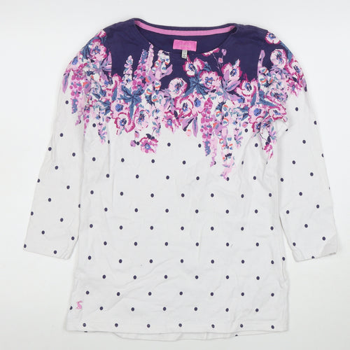 Joules Womens Multicoloured Floral Polka Dot Cotton Tunic Top Size 10