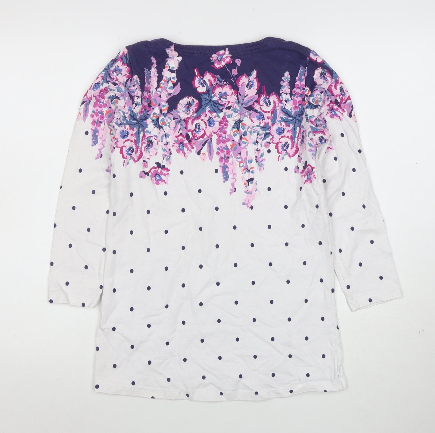 Joules Womens Multicoloured Floral Polka Dot Cotton Tunic Top Size 10