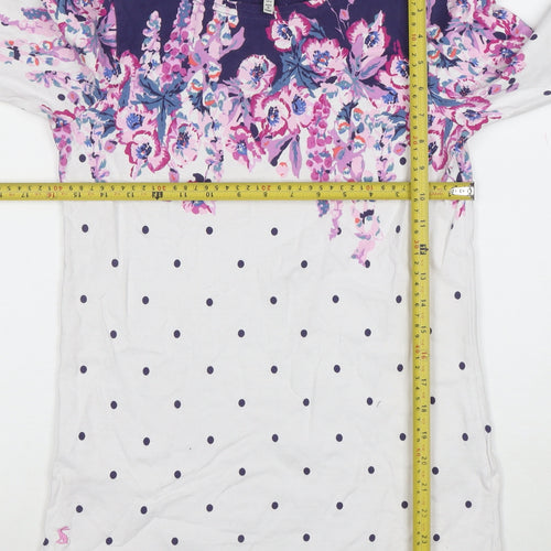 Joules Womens Multicoloured Floral Polka Dot Cotton Tunic Top Size 10