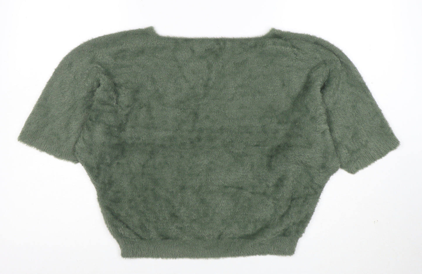 Luisa Ricci Women's Green Mohair Knit Cropped Blouse Size M