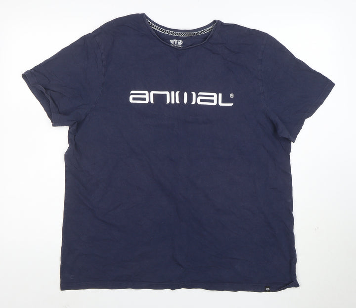 Animal Women’s Navy Blue Cotton T-Shirt XL Short Sleeve Crew Neck