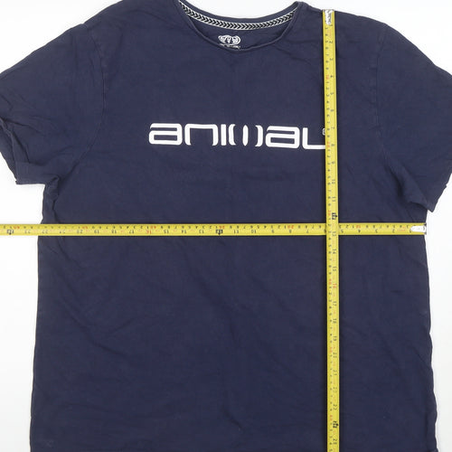 Animal Women’s Navy Blue Cotton T-Shirt XL Short Sleeve Crew Neck