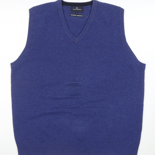 Marks and Spencer Blue Harbour Men's Blue Lambswool V-Neck Vest M