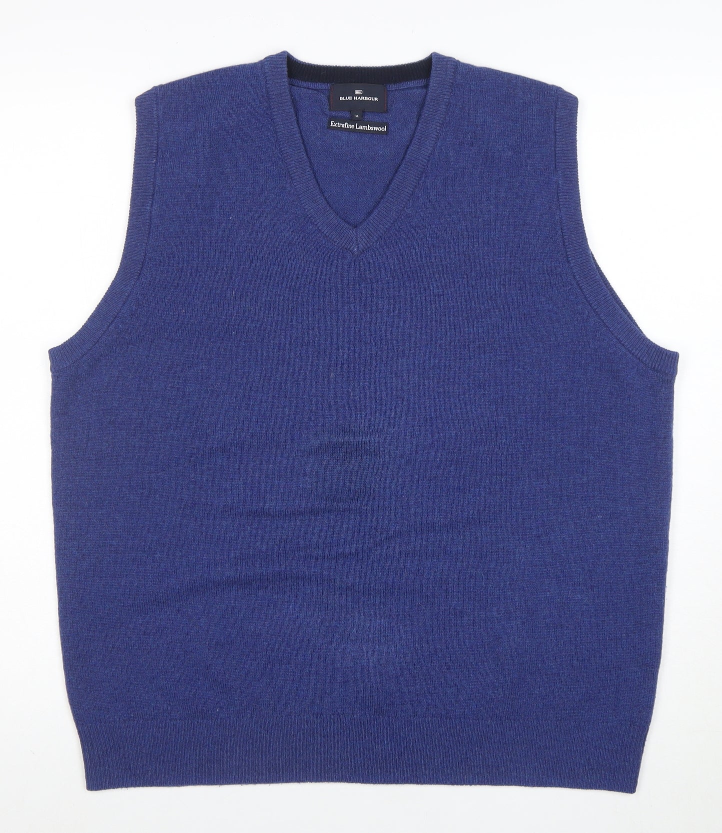 Marks and Spencer Blue Harbour Men's Blue Lambswool V-Neck Vest M