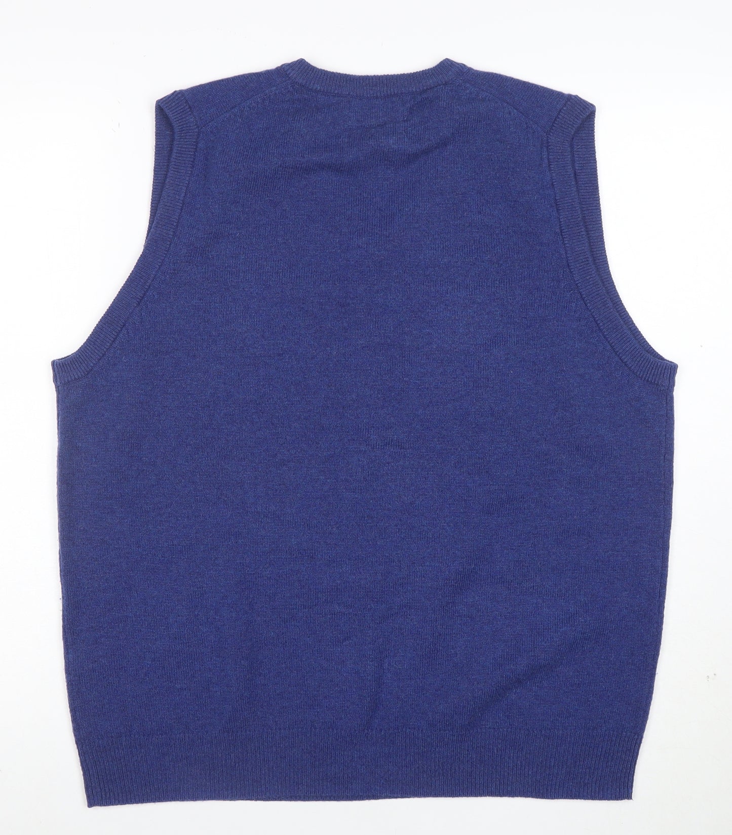 Marks and Spencer Blue Harbour Men's Blue Lambswool V-Neck Vest M