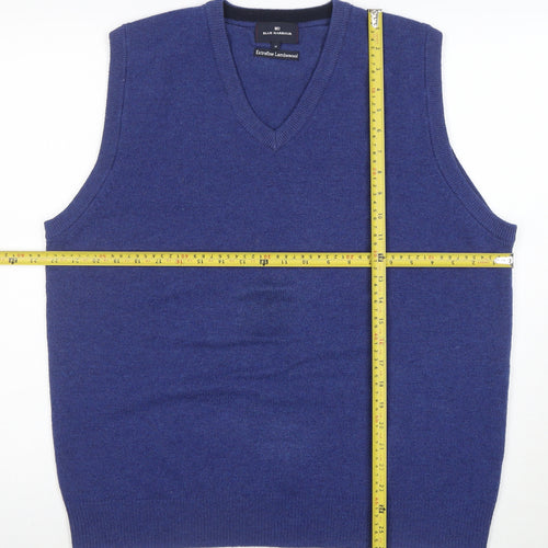Marks and Spencer Blue Harbour Men's Blue Lambswool V-Neck Vest M