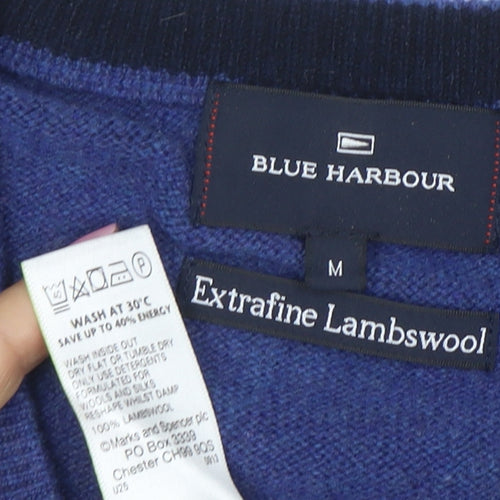 Marks and Spencer Blue Harbour Men's Blue Lambswool V-Neck Vest M