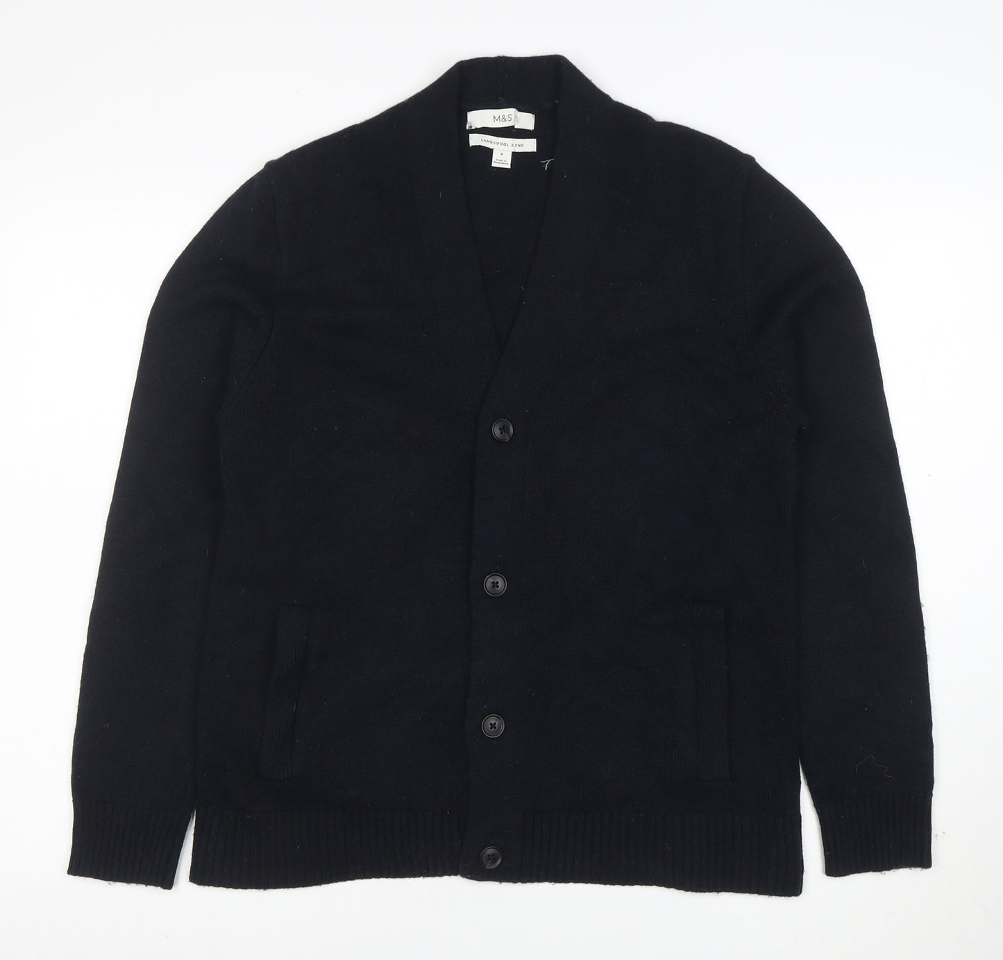 Marks and Spencer Men’s Black Lambswool Blend Cardigan M