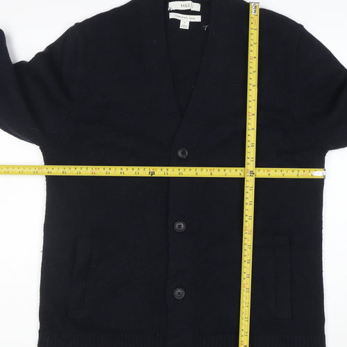 Marks and Spencer Men’s Black Lambswool Blend Cardigan M