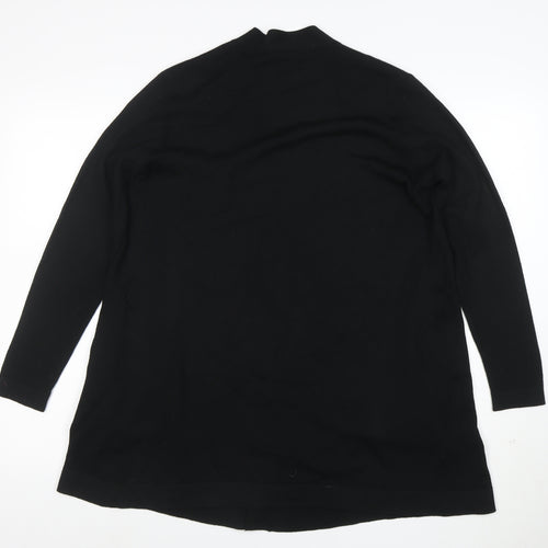 The White Company Women's Black Merino Wool Longline Cardigan Size 10