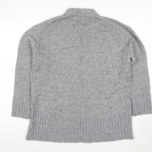 Zara Women Grey High Neck Knit Jumper Size S