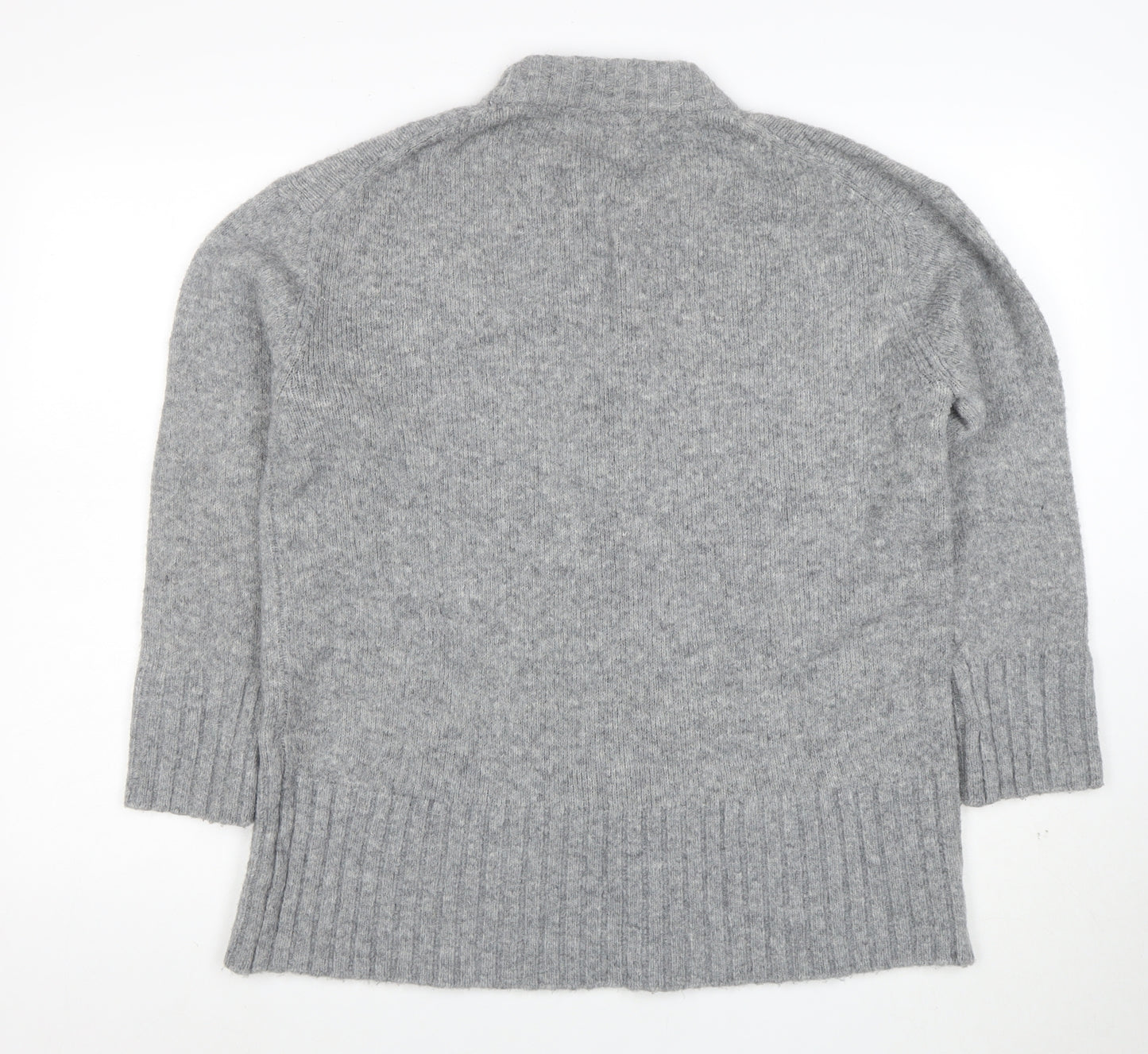 Zara Women Grey High Neck Knit Jumper Size S