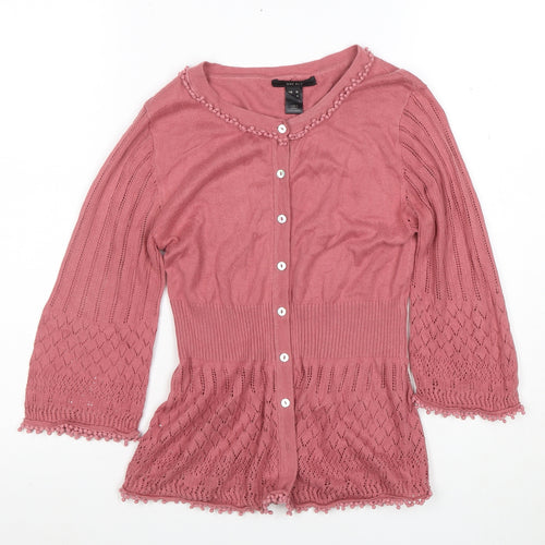 Ann Taylor Women’s Pink 3/4 Sleeve Knit Cardigan Size S