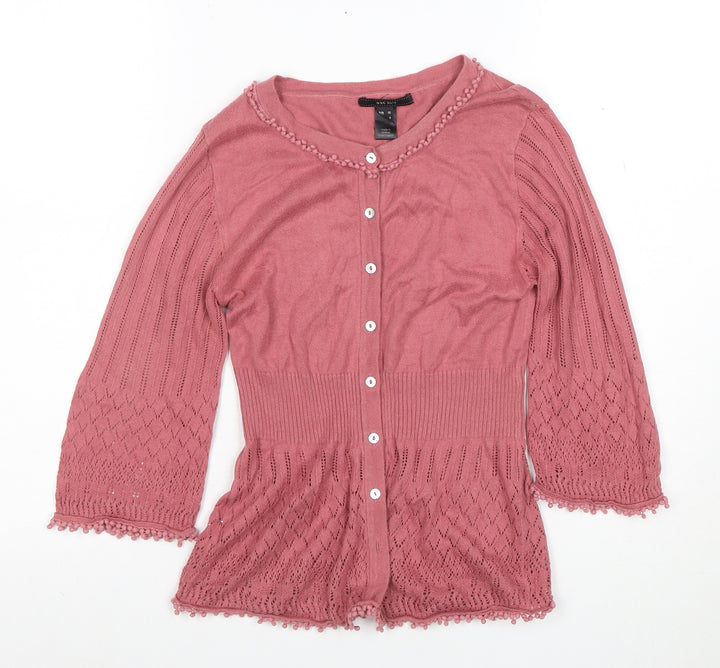 Ann Taylor Women’s Pink 3/4 Sleeve Knit Cardigan Size S