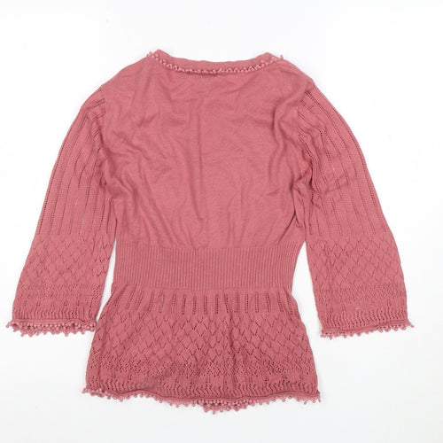 Ann Taylor Women’s Pink 3/4 Sleeve Knit Cardigan Size S