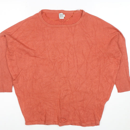 Saint Tropez Women’s Orange Relaxed Knit Blouse Size S