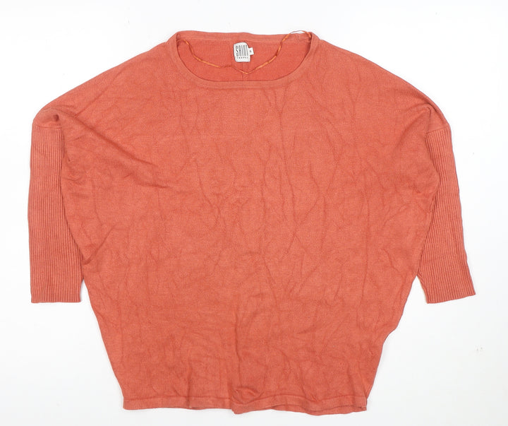 Saint Tropez Women’s Orange Relaxed Knit Blouse Size S