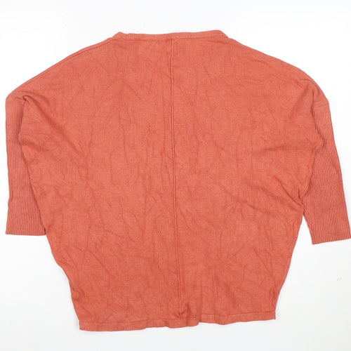 Saint Tropez Women’s Orange Relaxed Knit Blouse Size S