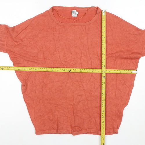Saint Tropez Women’s Orange Relaxed Knit Blouse Size S