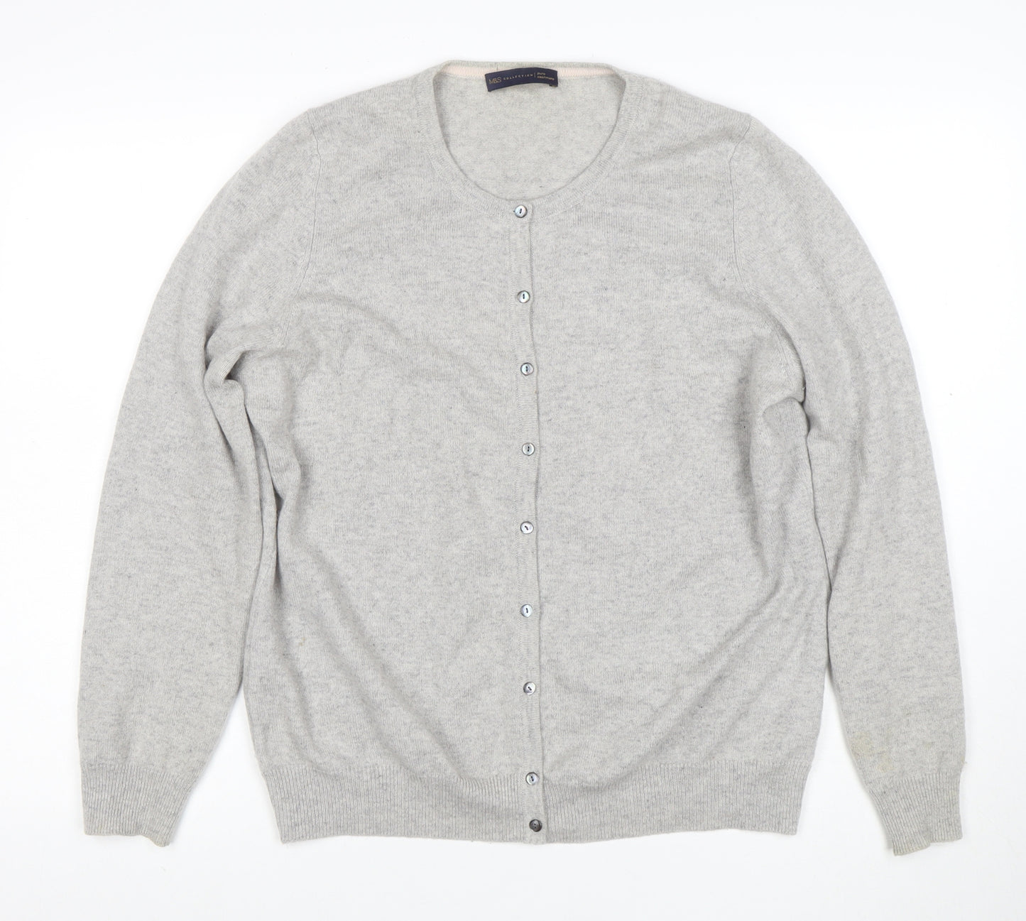 Marks and Spencer Women’s Grey 100% Cashmere Cardigan Size 18