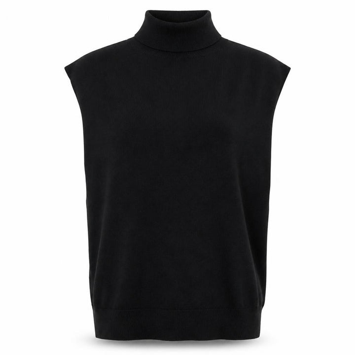 F&F Women Black L Roll Neck Sleeveless Knit Jumper