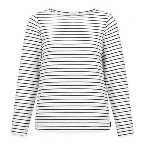 Mountain Warehouse Womens White Navy Striped Long Sleeve Cotton Top S