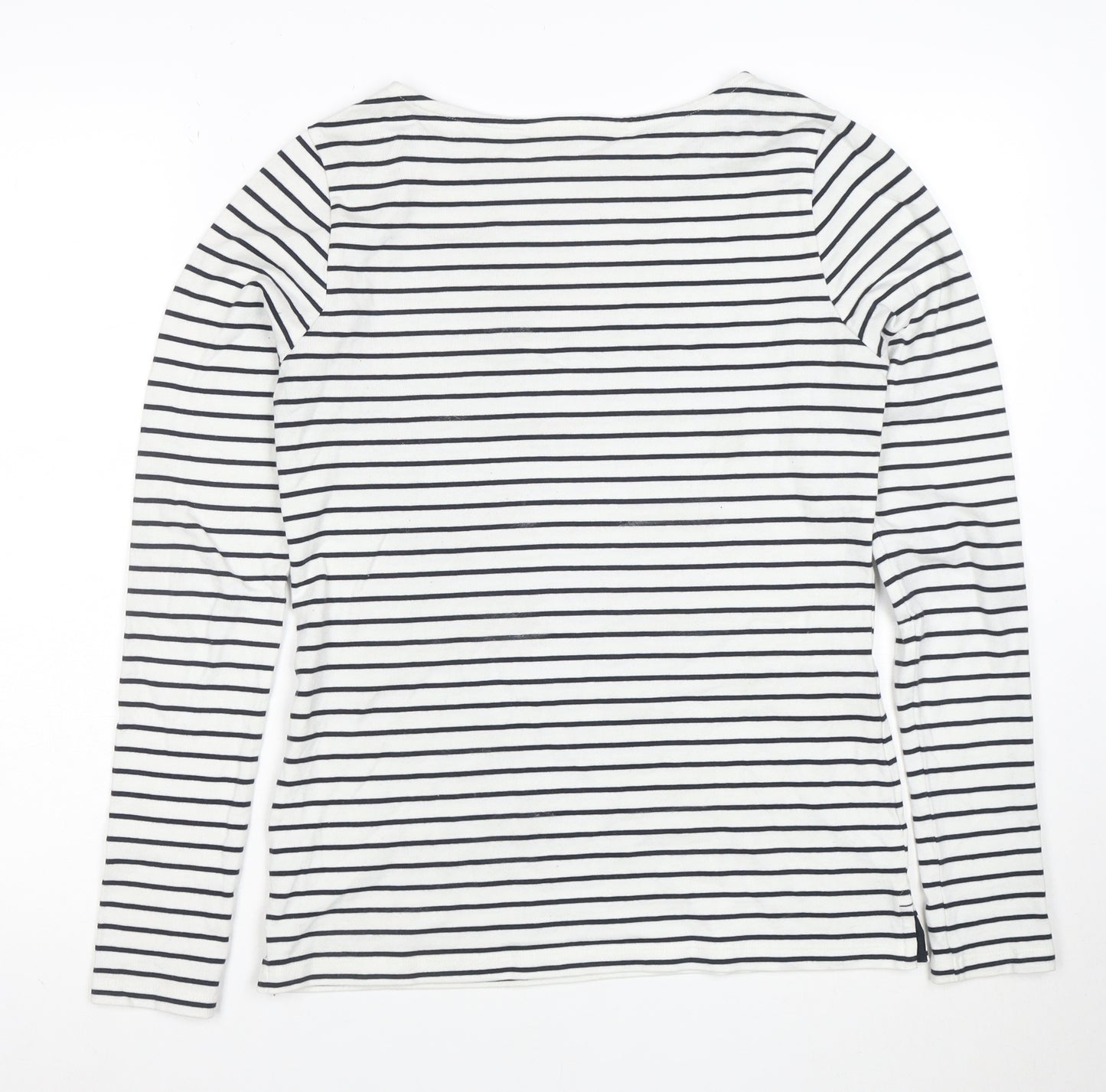 Mountain Warehouse Womens White Navy Striped Long Sleeve Cotton Top S